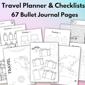 Reiseplaner Bullet Journal Reiseplaner Bullet Journal für Travel Essentials Packliste für den Urlaub Urlaubs-Checkliste