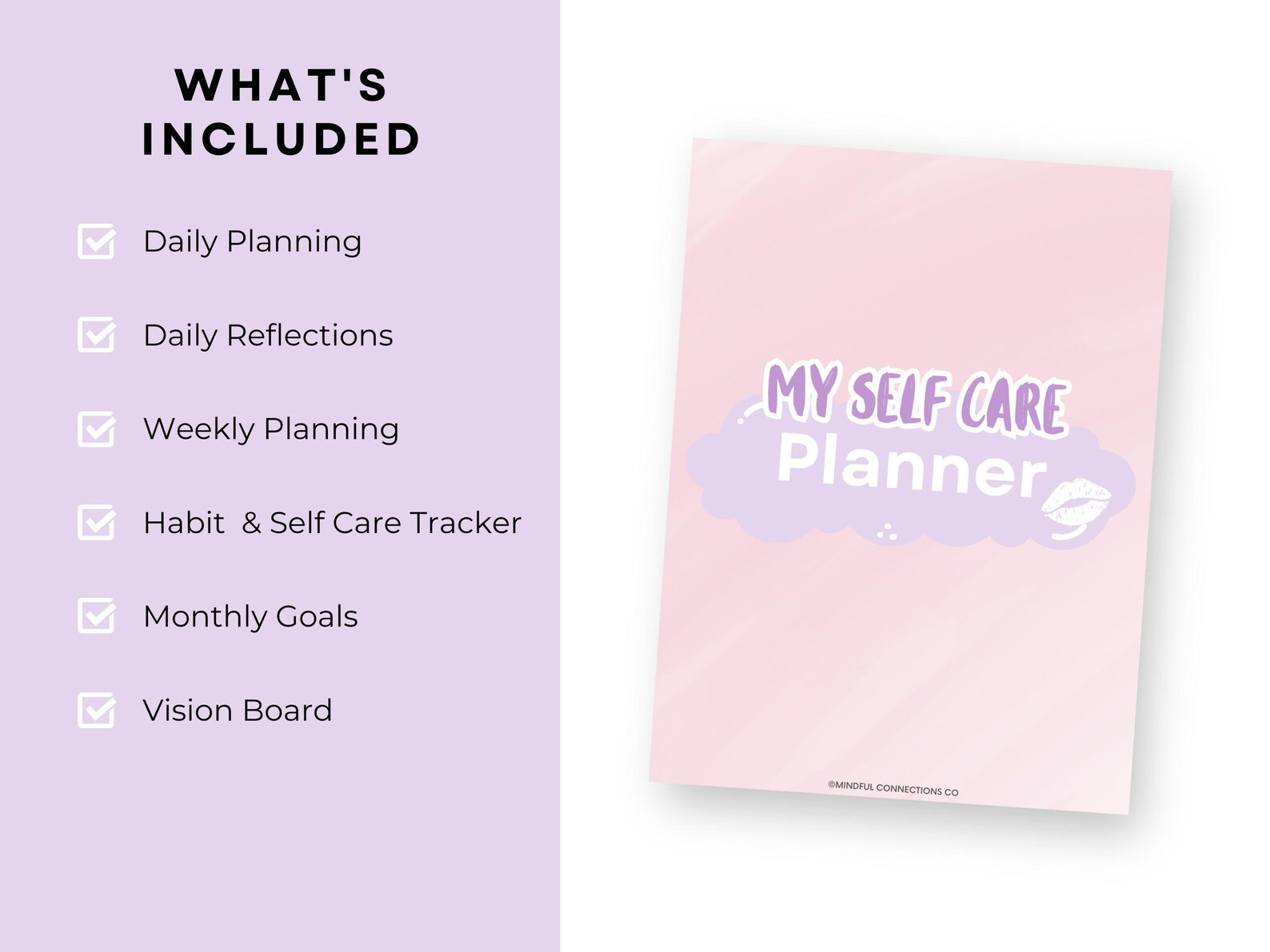 Self Care Planner Pink Wellness Journal Daily Gratitude Journal Habit ...