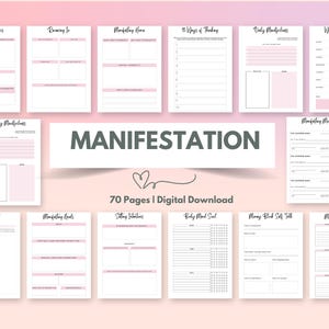 Manifestation Journal Manifestiere deinen Traum Leben Gesetz der Anziehungskraft Planer positive Affirmationen Manifestieren Planer für Ziele gesetzt