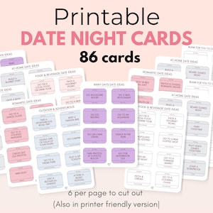 Date Night Ideen Paare Aktivitäten Gesunde Beziehung Paare Date Night Printable Date Night Karten für Paare