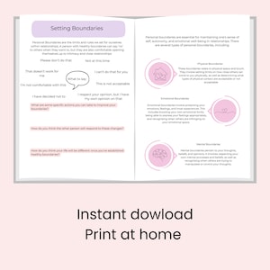 Setting Boundaries worksheets, boundary statements, healthy boundaries, assertive communication, communicating boundaries, DBT technique, boundary exploration, understanding your needs & values, boundary styles. How to improve your relationship skills.