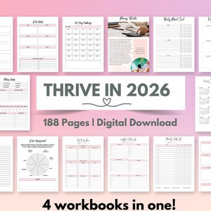 2026 Planungsvorgabe Vorlagen Affirmationen Liste Manifest Journal Prompts Manifestation Journal Vision Board Brain Dump Zielplaner