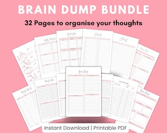 Brain Dump Journal ADHD Daily Planner Thought Organizer Daily To do List Priority Matrix ADHD thought Journal Mental Clarity Thought Journal