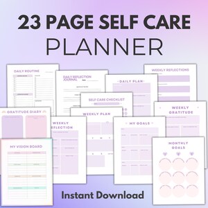 Selbstpflege Journal Gesunde Gewohnheiten Selbstfürsorgepraktiken Mahlzeitenplaner Vision Board Selbstliebe Arbeitsblatt Selbstfürsorge Tracker Wellness Gewohnheiten
