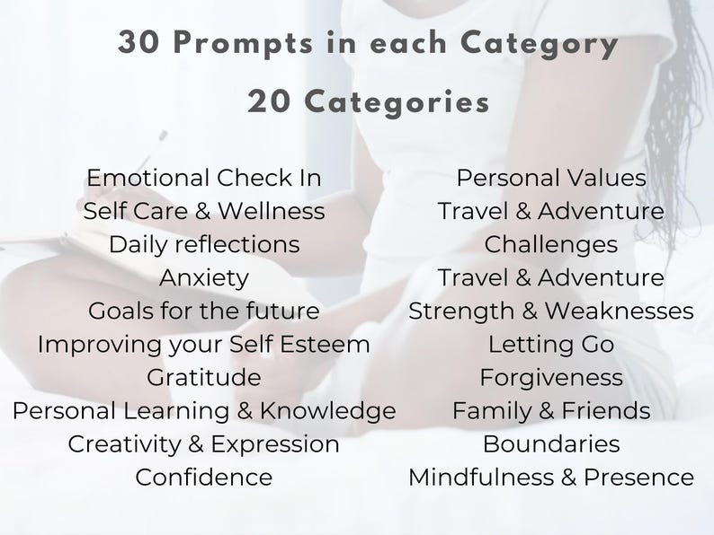 Healing journal prompts for self discovery and journal topics for adults. 570 daily writing prompts and guided journal prompts