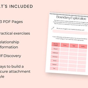 Relationship guide for improving your relationship, boundaries, boundary setting, daily journal prompts, date night ideas, gratitude journal,  self-improvement, self esteem, divorce therapy workbook, marriage separation worksheets