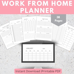 Work From Home Planner Office Organiser Remote Worker Home Working Make Money from Home Daily Planner Work Home Office Jobs