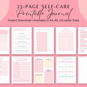 Self Care Planner Pink Wellness Journal Daily Gratitude Journal Habit