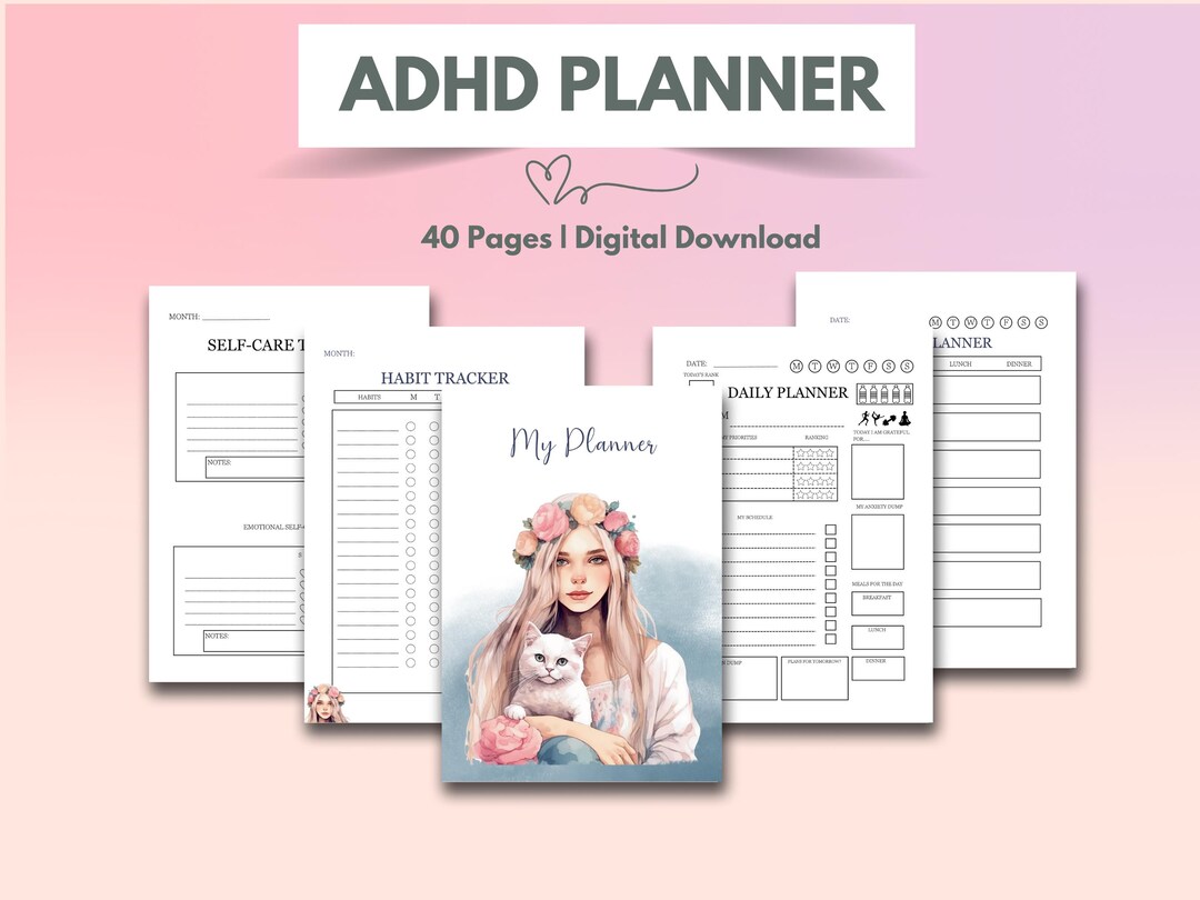 ADHD Daily Planner Productivity Planner ADHD Help Goal Setting Adult ...