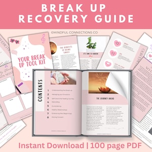 Break up worksheets Getting Over a Relationship Divorce Worksheet After Breakup Recovery Journal Therapy Worksheets Breakup up Workbook