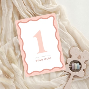 DIY-babymijlpaalkaarten: bewerkbare Big Love-set, A6-formaat: 105 x 148 mm