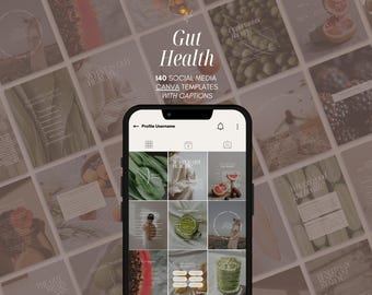 Gut Instagram Canva Templates | Social Media Posts | For Naturopathic Doctors, Nutritionists, Funcitonal Health Professionals