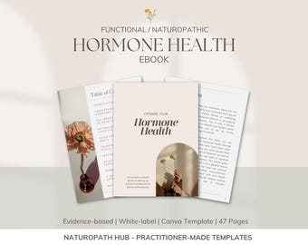 Hormone Health Ebook | Canva Template | Commercial License | Resale Rights | For Naturopaths, Nutritionists