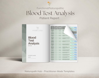 Pathology / Blood Test Analysis |  Patient Report | Canva Template | For Naturopaths, Health Professionals