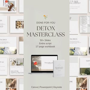 Done-for-you Detox Presentation With Slides, Script & Workbook - Editable Canva Template. For Health Professionals