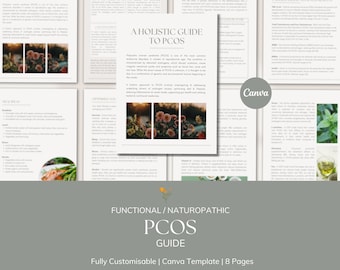 Holistic PCOS Guide | Editable | Canva Template | For Naturopaths, Nutritionists