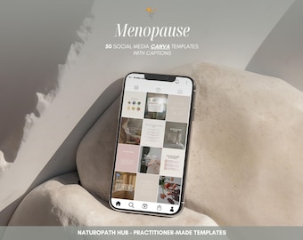 50 Menopause Instagram Posts for Naturopaths & Nutritionists | Canva Templates for Functional Medicine Practitioners