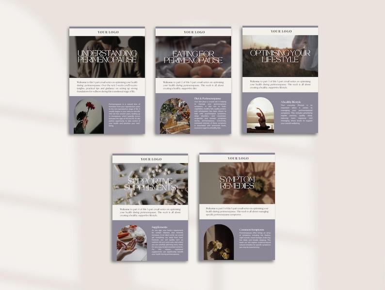 Perimenopause email marketing canva template