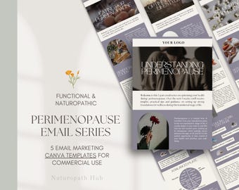 Perimenopause Email Marketing | 5 Educational Emails | Canva Templates | For Naturopaths, Nutritionists