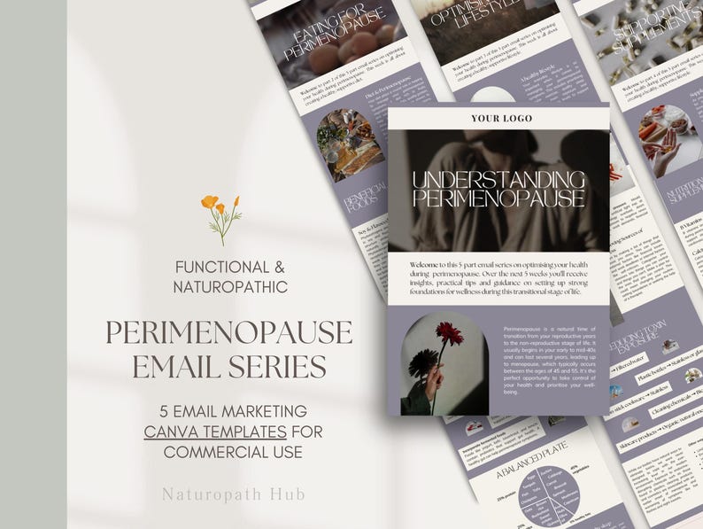 Perimenopause email marketing canva template