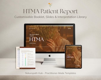 HTMA Patient Report Booklet & Presentation - Fully Customisable Canva Template - For Health Practitioners