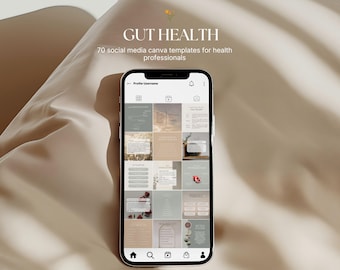 70 Gut Health Instagram Posts | Canva Templates for Naturopaths, Nutritionists & Health Practitioners