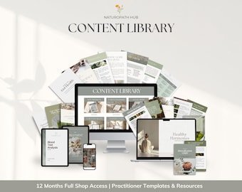 Naturopath, Nutritionist Canva Template Library - Handouts, Meal Plans, Social Media, Masterclasses, Clinical Tools