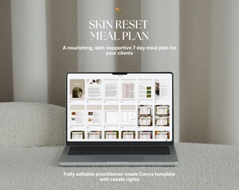 Skin Meal Plan Ebook for Clients | Acne Eczema Support | Resale Rights
