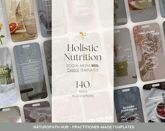 140 Nutrition Instagram Reel Canva Templates For Naturopaths, Nutritionists, Functional Health Practitioners