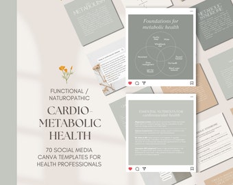 Cardiovascular & Metabolic Health | Social Media / Instagram posts | Canva Template | For Naturopaths, Nutritionists