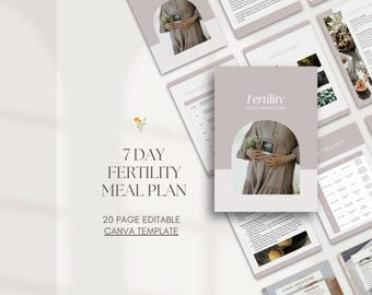Fertility Meal Plan For Both Partners, Canva Template, For Naturopaths, Nutritionists, Other Practitioners