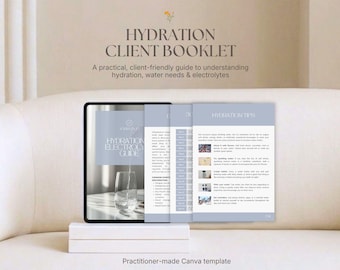 Hydration , Electrolyte Guide | Water Intake Resource | Client Handout | Canva Template