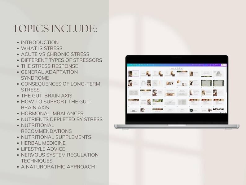 Done-for-you stress masterclass, webinar, presentation, workshop for naturopaths, nutritionists