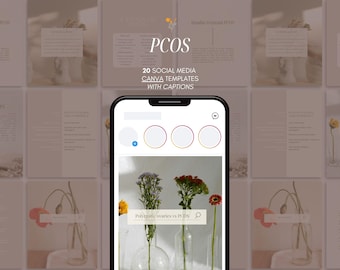 PCOS Social Media Canva Templates, Holistic, Hormones, Instagram, For Naturopaths, Nutritionists, Functional Medicine Practitioners