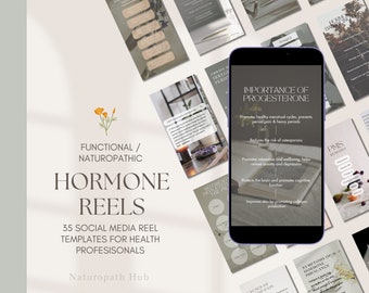 Hormone Health Instagram Reels | 35 educational posts | Editable | Canva Template | For Naturopaths, Nutritionists