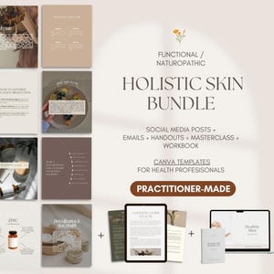 Pacchetto di modelli Canva per la pelle olistica - Per naturopati, nutrizionisti e altri professionisti della salute