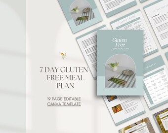 Gluten Free Meal Plan Canva Template - For Naturopaths, Nutritionists, Health Practitioners