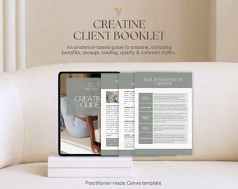 Creatine Guide for Clients | Supplement Guide | Evidence-Based Ebook | Canva Practitioner Template