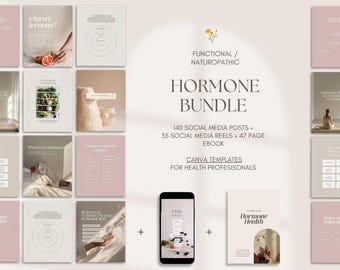 Hormone Content Bundle, Womens Health, Social Media, Instagram Reels, Ebook, Done-for-you Canva Templates, For Naturopaths, Nutritionists