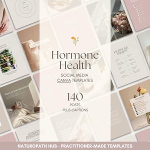 Postagens sobre hormônios no Instagram com legendas - Modelos do Canva para redes sociais. Para naturopatas, nutricionistas e profissionais de saúde funcional.