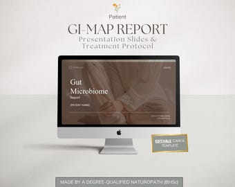 GI-MAP Gut Microbiome Patient Presentation Slides & Treatment Plan Protocol - Customisable Canva Template - For Practitioners