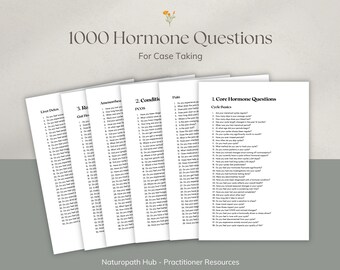 Hormone Questionnaire for Practitioners | 1000 Intake Questions | Naturopath & Functional Medicine Client Assessment Tool
