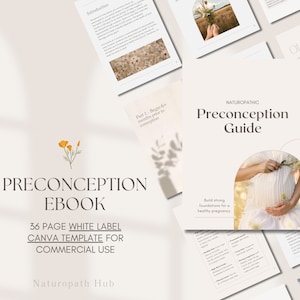 Fertility, Preconception PLR Ebook, White-label, Canva Template, For Naturopaths, Nutritionists, Holistic & Functional Health Practitioners