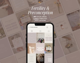 Preconception, Fertility Instagram Canva Templates With Captions