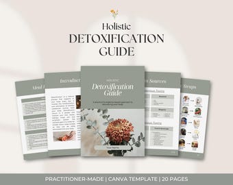 Holistic Detox Guide, PLR Ebook, Editable Canva Template, For Naturopaths, Nutritionists, Natural Health Practitioners