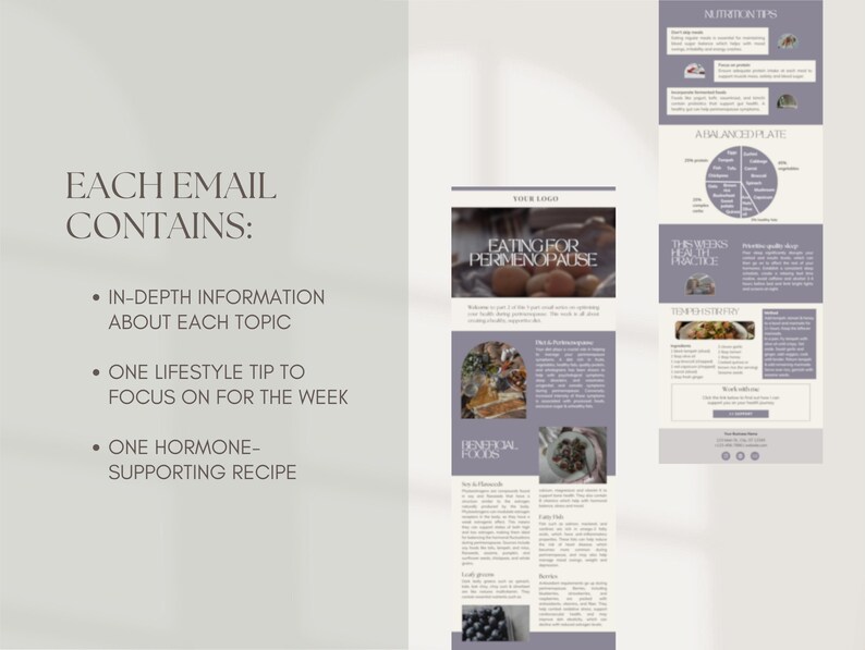 Perimenopause email marketing canva template