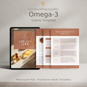 Ebook sulla nutrizione Omega-3 PLR: Modello Canva per dispense ai pazienti di naturopatia