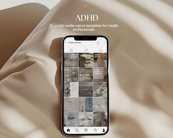ADHD Instagram Posts | 70 Canva Templates for Naturopaths, Nutritionists & Health Practitioners
