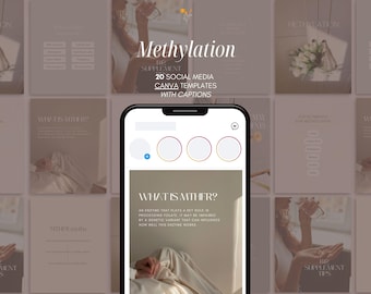Methylation Instagram Canva Templates, Holistic, Nutrition, Social Media, For Naturopaths, Nutritionists, Functional Medicine Practitioners