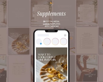 Supplements Instagram Templates, Social Media Posts, Holistic, Instagram, Canva, For Health Practitioners